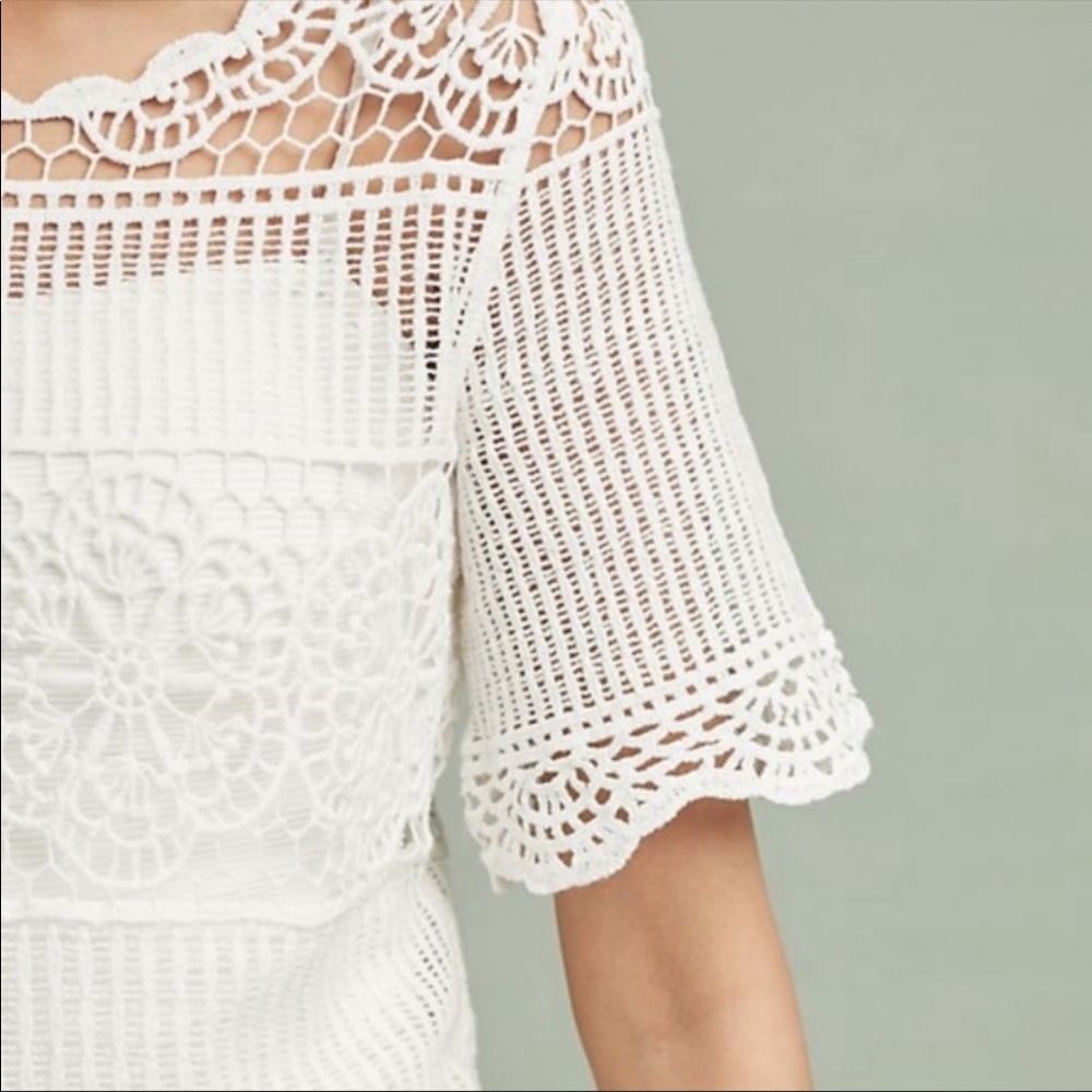 Anthropologie Crochet Lace James Coviello Top Cottagecore NWT
